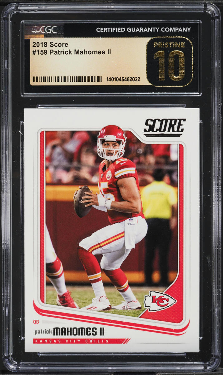 2018 Score Football Patrick Mahomes II #159 CGC 10 PRISTINE