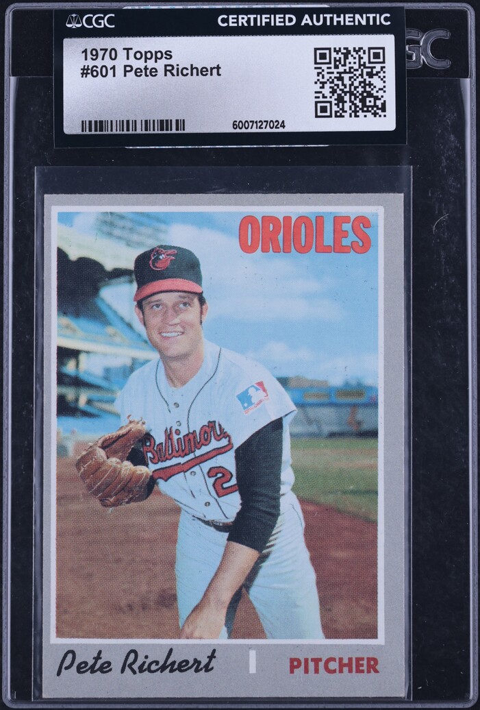 1970 Topps Pete Richert #601 CGC AUTH