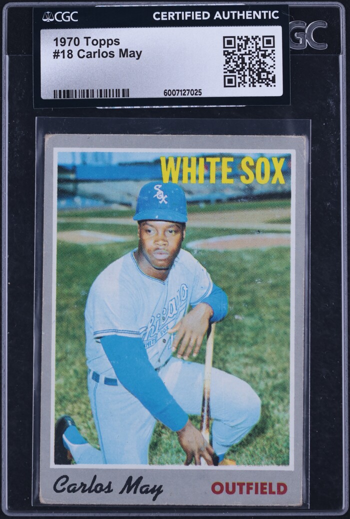 1970 Topps Carlos May #18 CGC AUTH