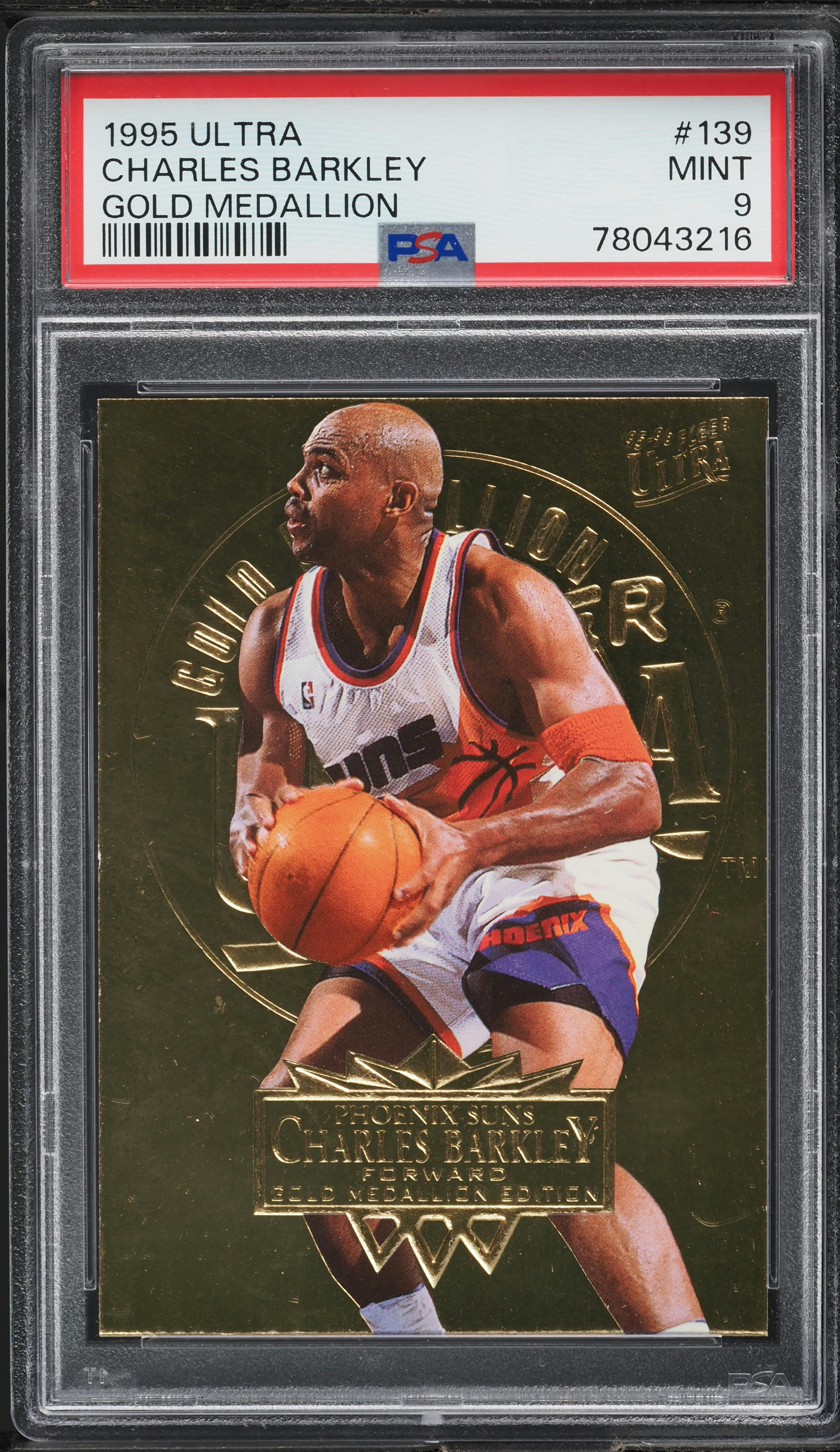 1995 Ultra Gold Medallion Charles Barkley #139 PSA 9 MINT on 