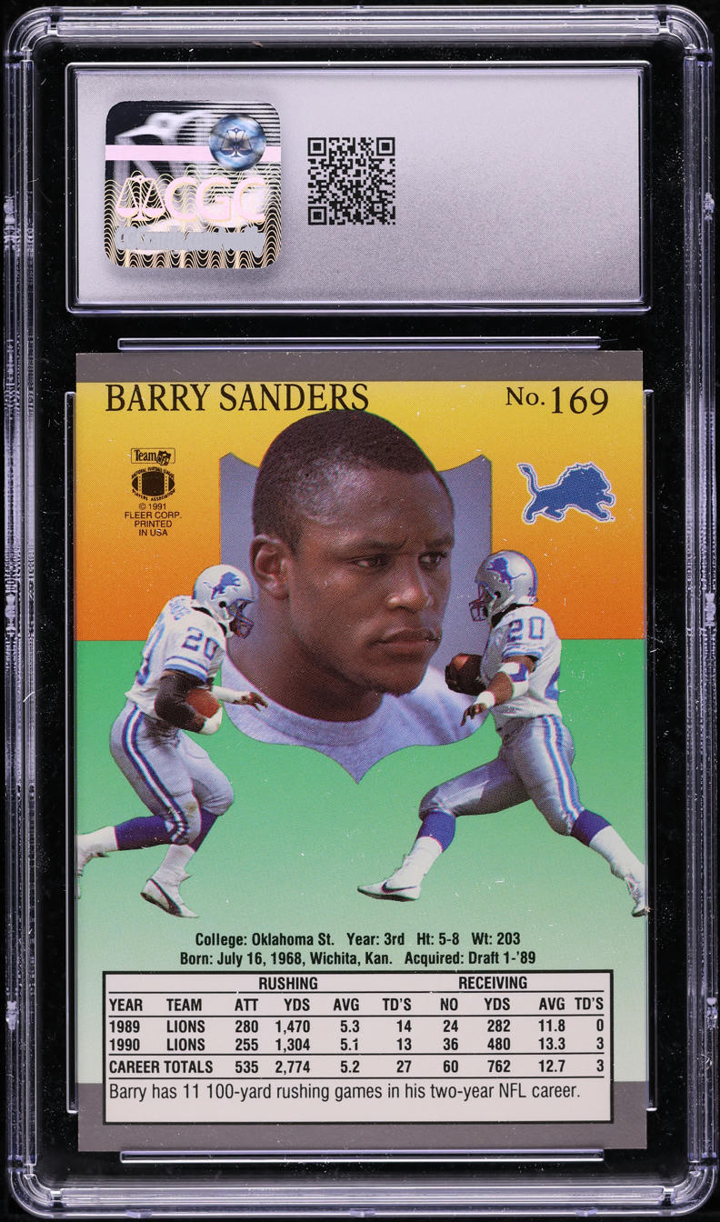 1991 Ultra Football Barry Sanders #169 CGC 9 MINT