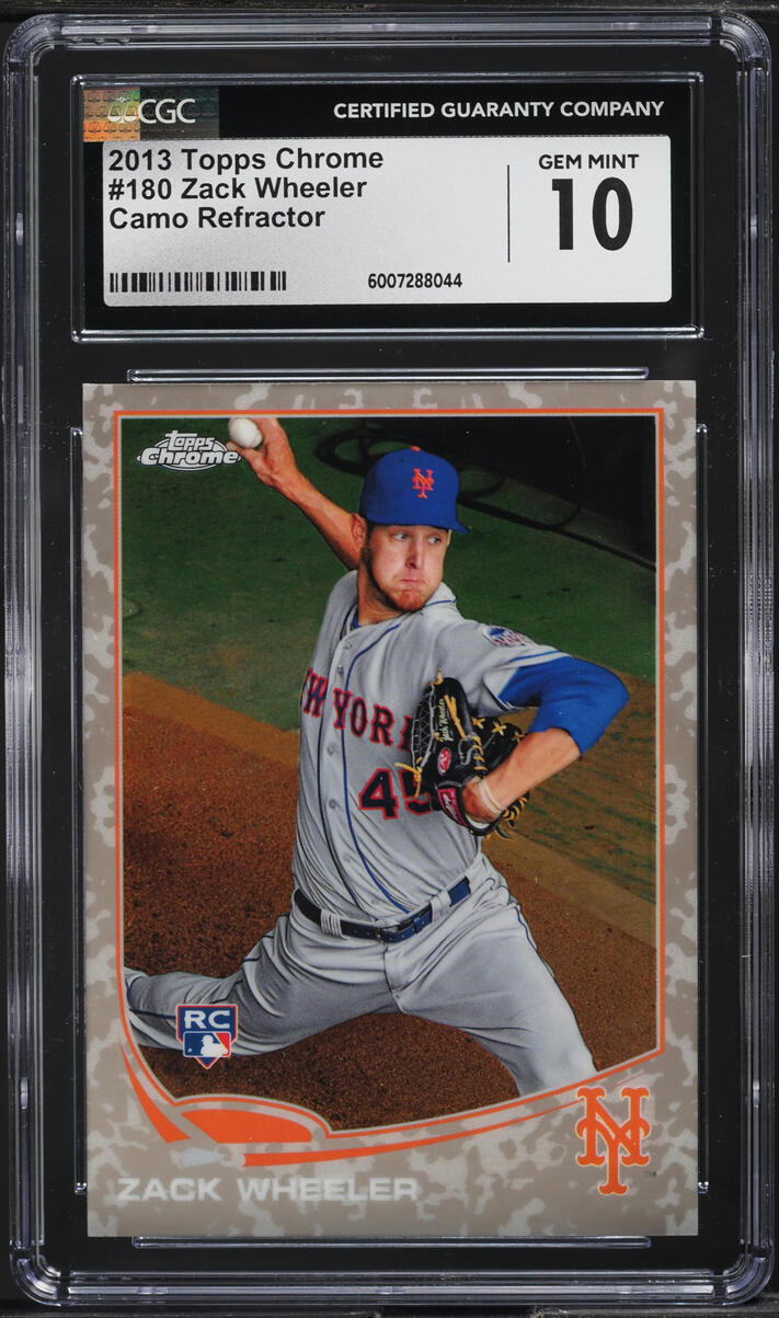 2013 Topps Chrome Camo Refractor Zack Wheeler ROOKIE /15 #180 CGC