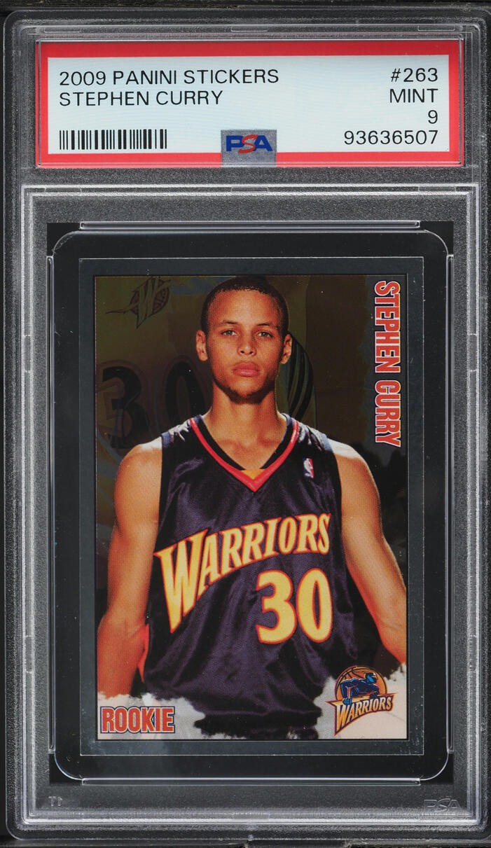 2009 Panini Stickers Steph Curry ROOKIE #263 PSA 9 MINT on