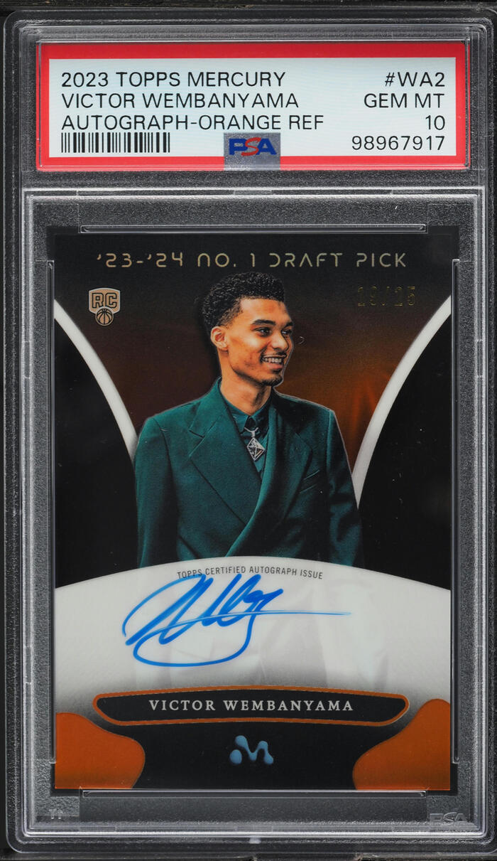 2023 Topps Mercury Orange Refractor Victor Wembanyama ROOKIE AUTO /25 PSA 10 GEM