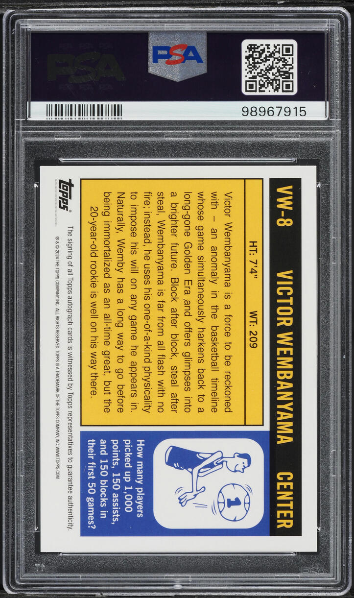 2023 Topps Mercury Insert Red Refractor Victor Wembanyama ROOKIE AUTO 5/5 PSA 6