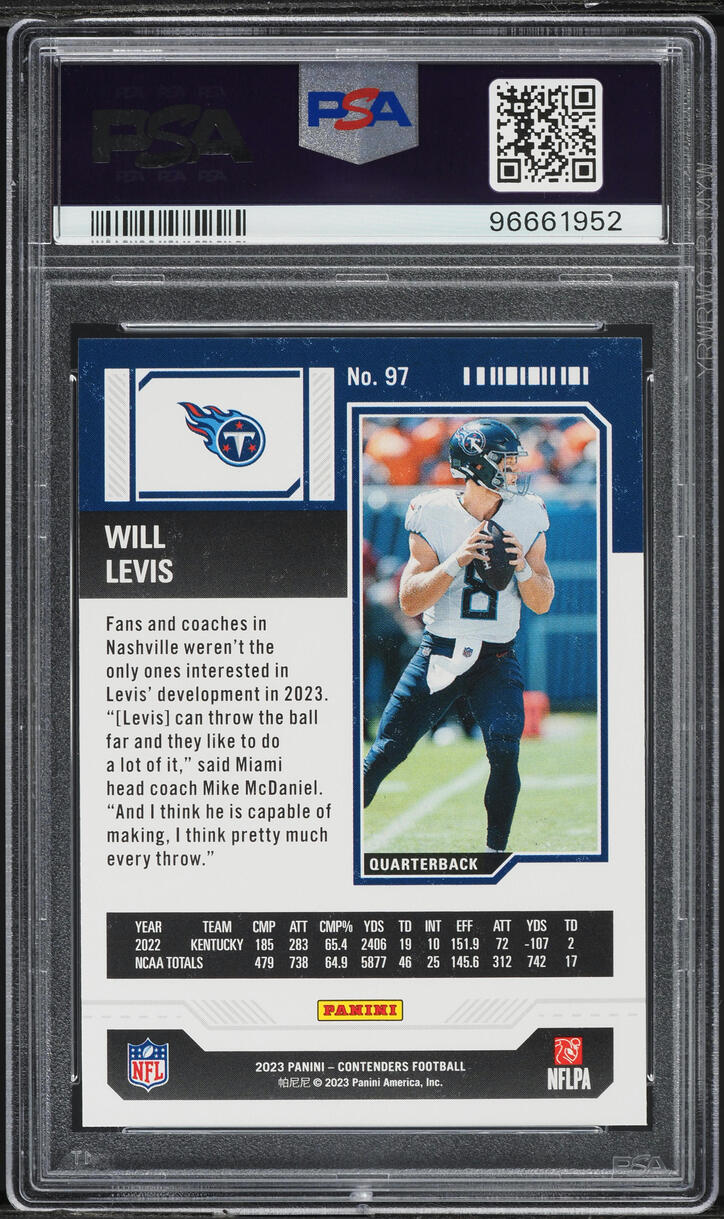 2023 Panini Contenders Will Levis ROOKIE #97 PSA 9 MINT