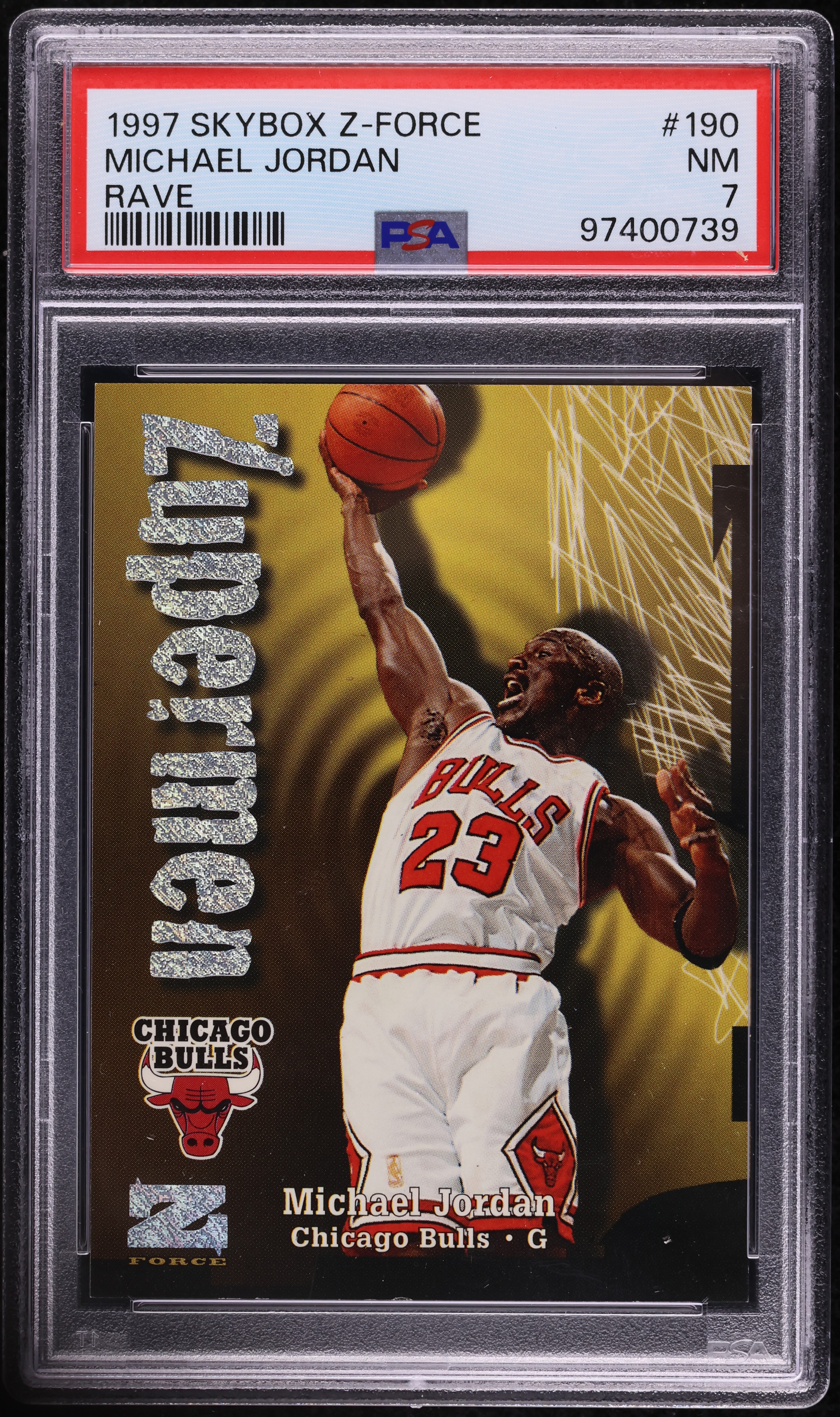 1997 Skybox Z-Force Rave Zupermen Michael Jordan /399 #190 PSA 7