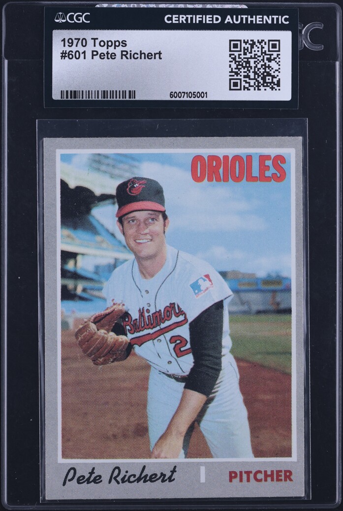 1970 Topps Pete Richert #601 CGC AUTH