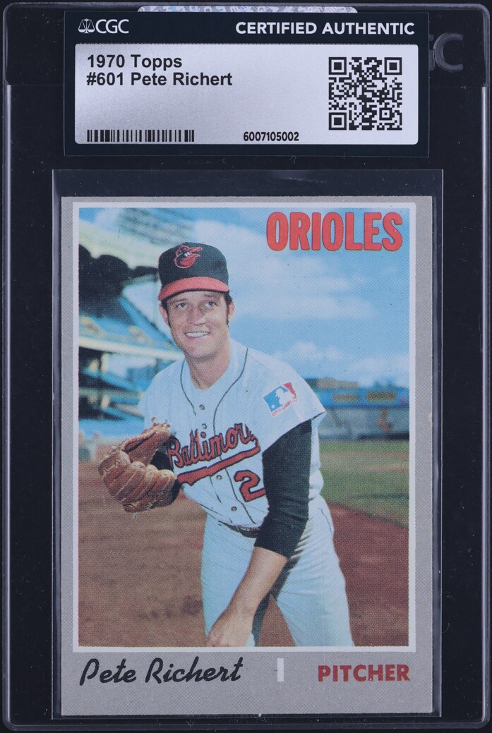 1970 Topps Pete Richert #601 CGC AUTH