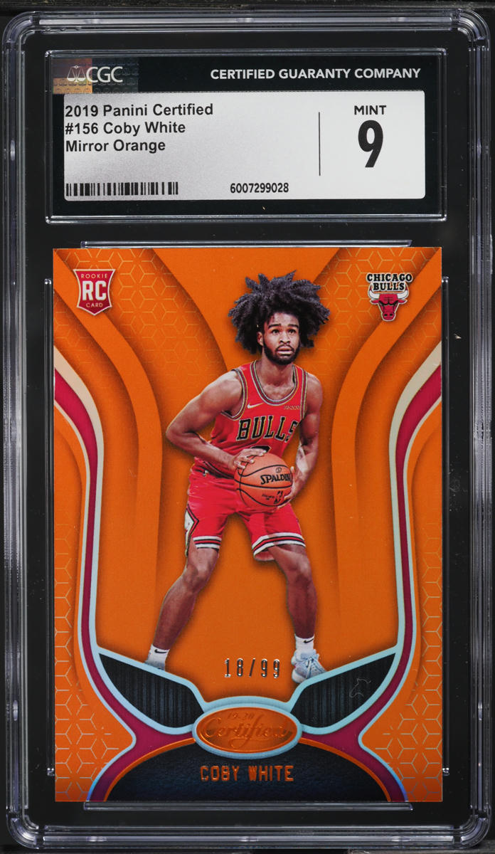 2019 Panini Certified Mirror Orange Coby White ROOKIE /99 #156 CGC 9 MINT