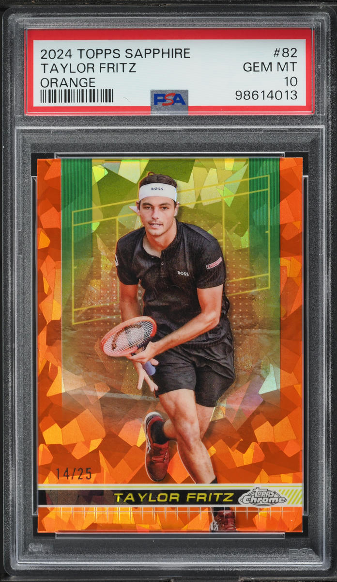 2024 Topps Chrome Sapphire Tennis Orange Taylor Fritz /25 #82 PSA 10 GEM MINT