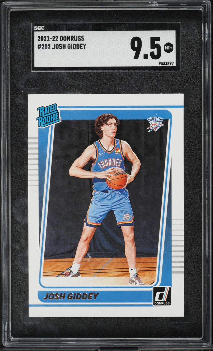 2021 Donruss Basketball Josh Giddey ROOKIE #202 SGC 9.5 MINT+