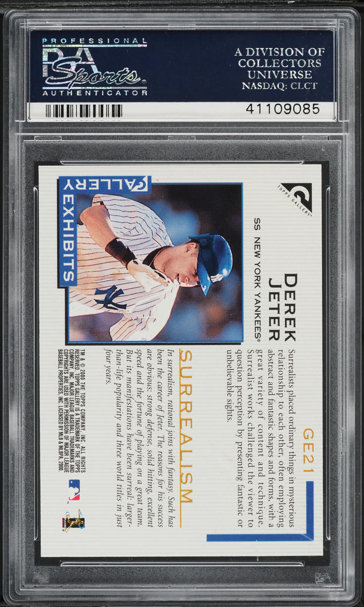 2000 Topps Gallery Gallery Exhibits Derek Jeter #GE21 PSA 10 GEM MINT