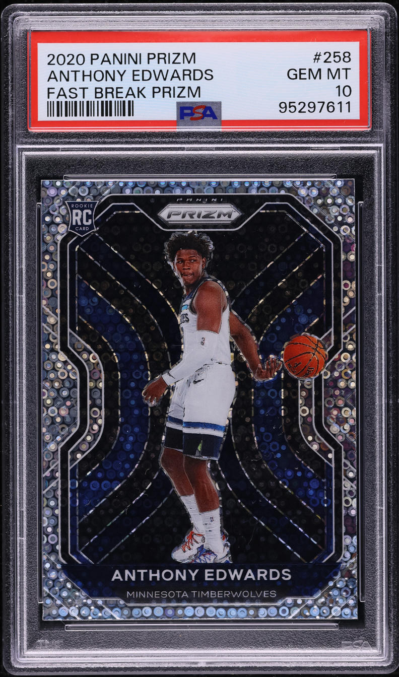 2020 Panini Prizm Fast Break Anthony Edwards ROOKIE #258 PSA 10 GEM MINT