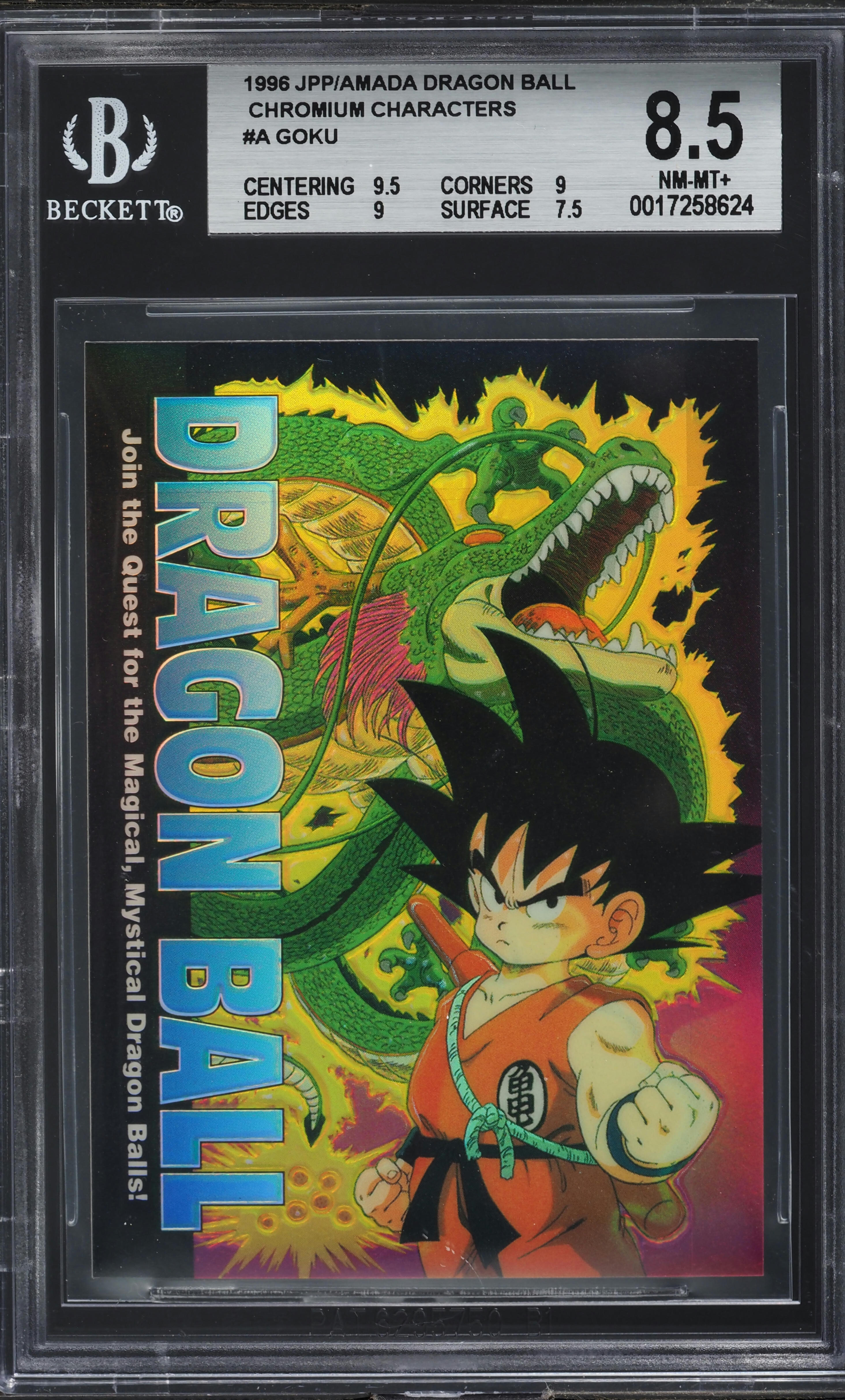 1996 Dragon Ball Chromium Characters Amada Goku #A BGS 8.5 NM-MT+