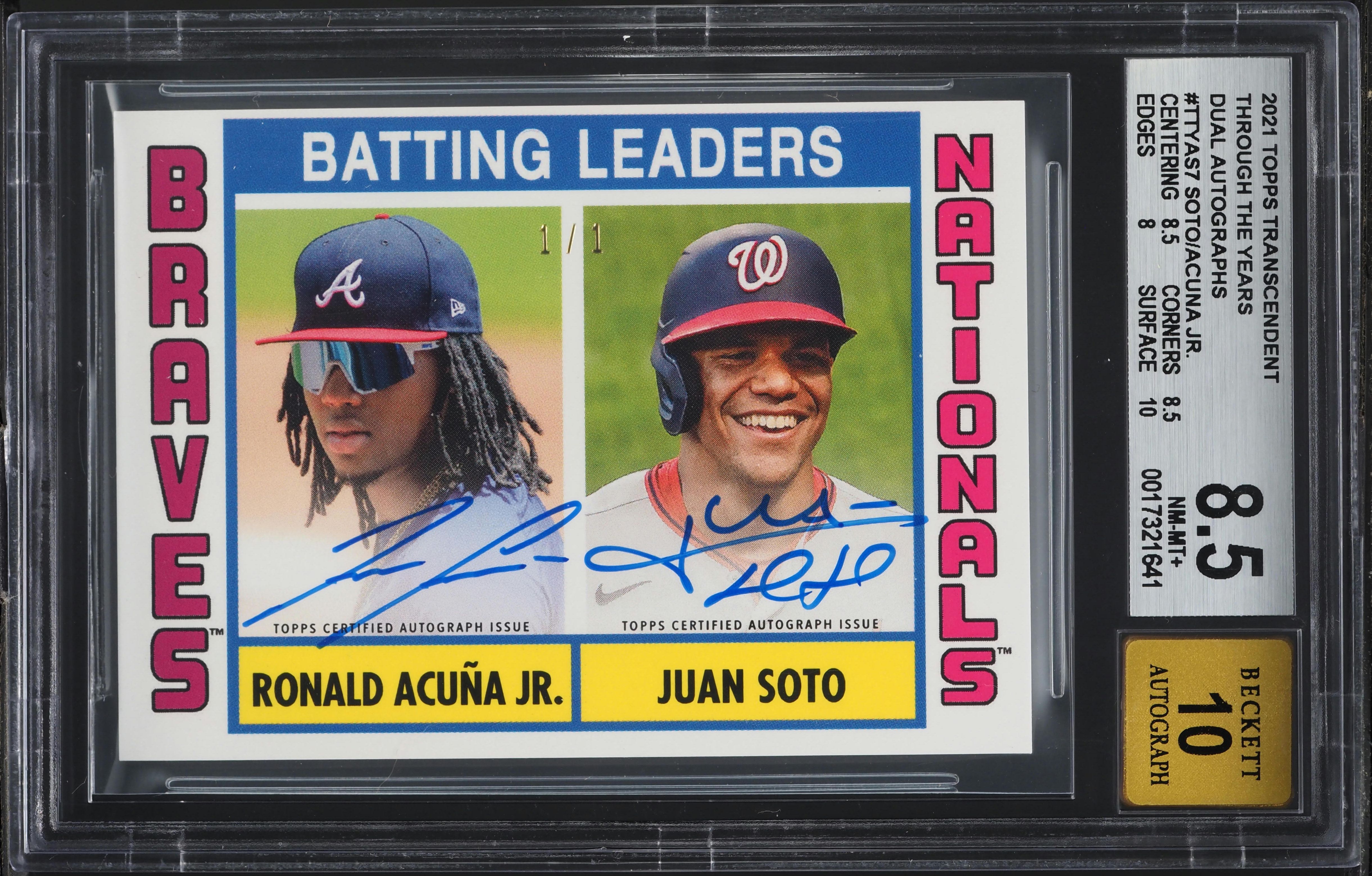 2021 Topps Transcendent Through the Years Dual Soto Acuna Jr. AUTO