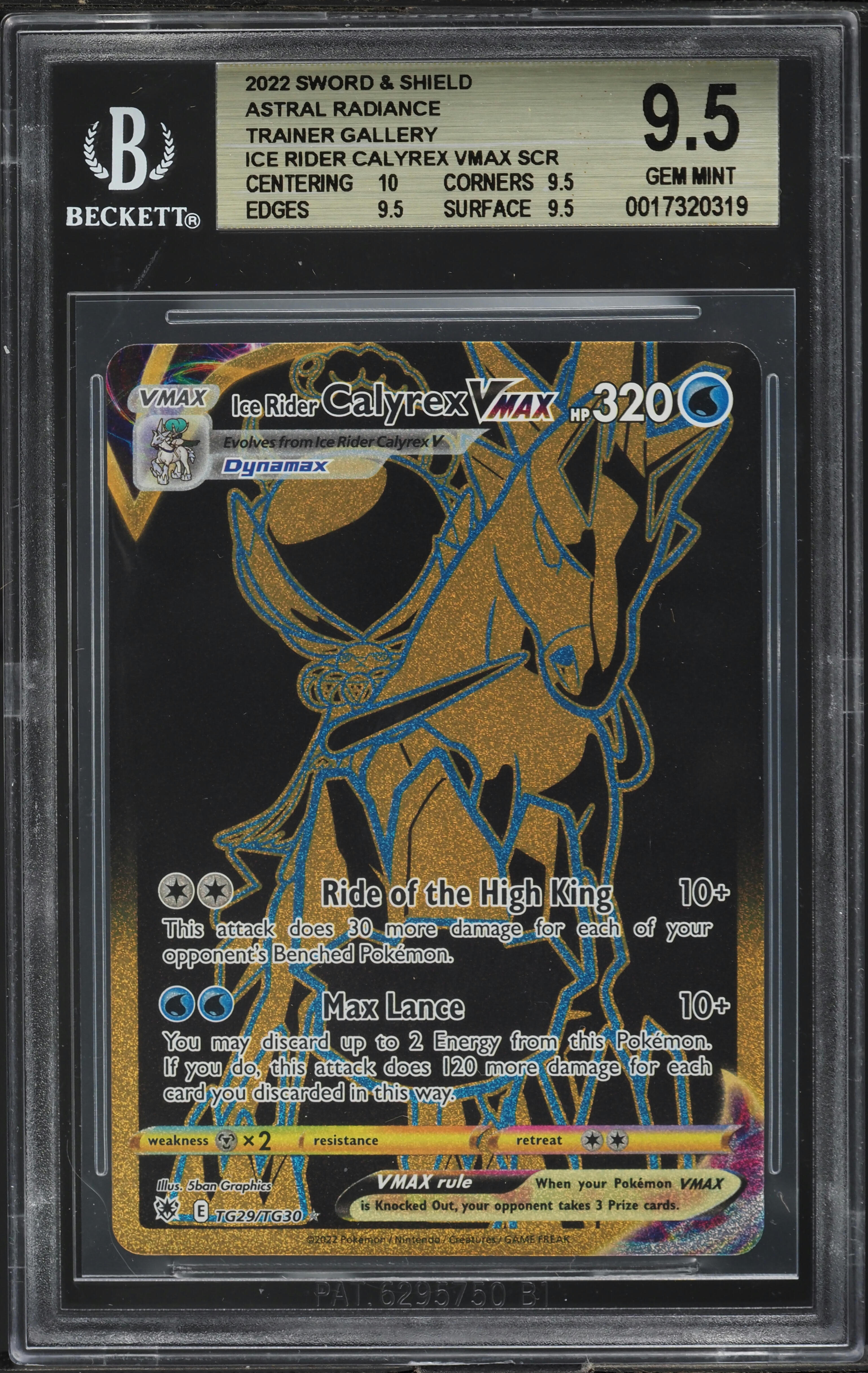 2022 Pokemon SWSH Astral Radiance SCR Ice Rider Calyrex Vmax #TG29