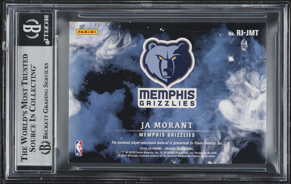 2019 Panini Origins Jumbo Blue Ja Morant ROOKIE PATCH /35 #7 BGS 8 NM-MT
