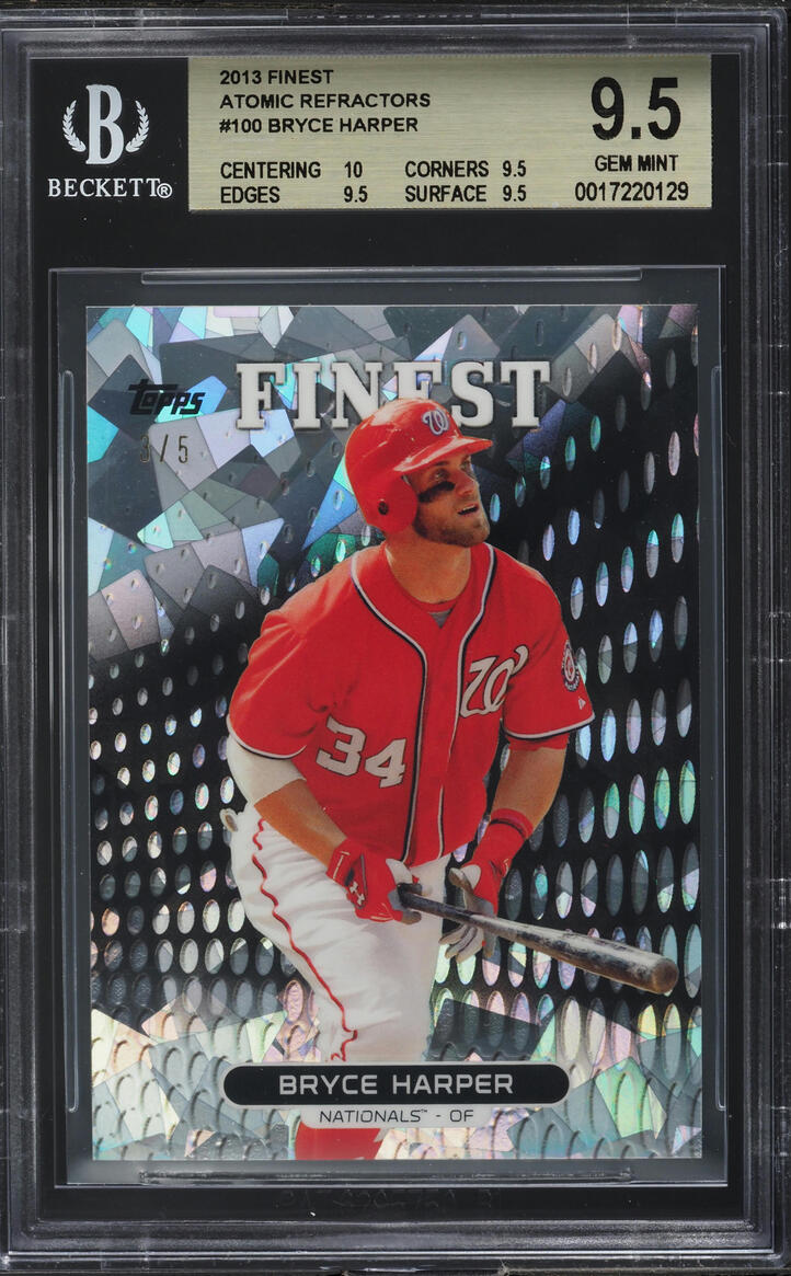 2013 Finest Atomic Refractor Bryce Harper /5 #100 BGS 9.5 GEM MINT