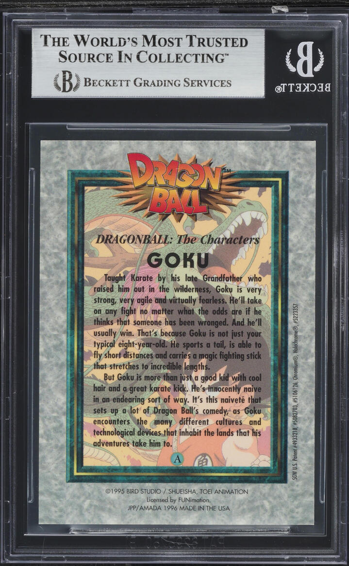 1996 Dragon Ball Chromium Characters Amada Goku #A BGS 8.5 NM-MT+
