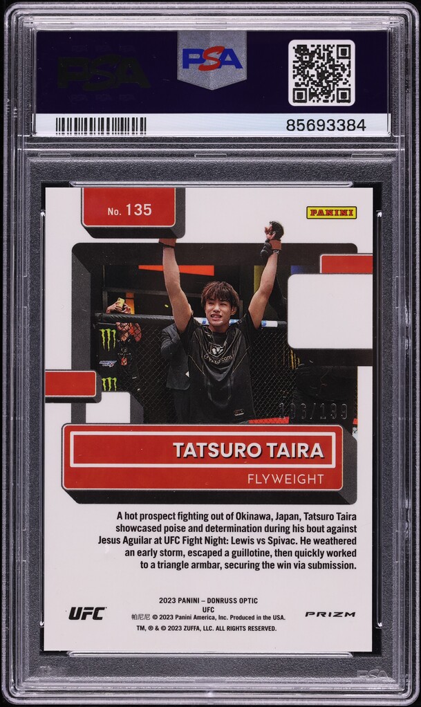 2023 Donruss Optic UFC Red Tatsuro Taira ROOKIE /199 #135 PSA 10 GEM MINT