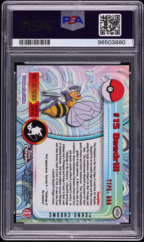 2000 Topps Chrome Pokemon Series 1 Tekno Beedrill #15 PSA 9 MINT
