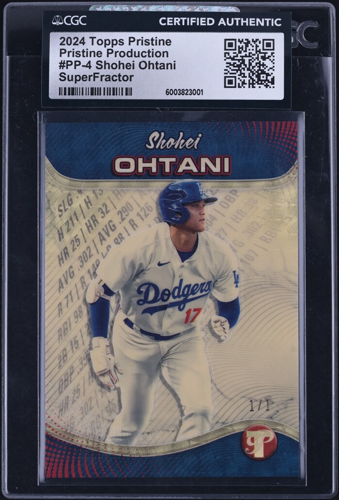 大谷翔平 Topps Pristine Borders 2024 Topps Pristine SuperFractor Shohei Ohtani 1/1 #PP-4 CGC AUTH