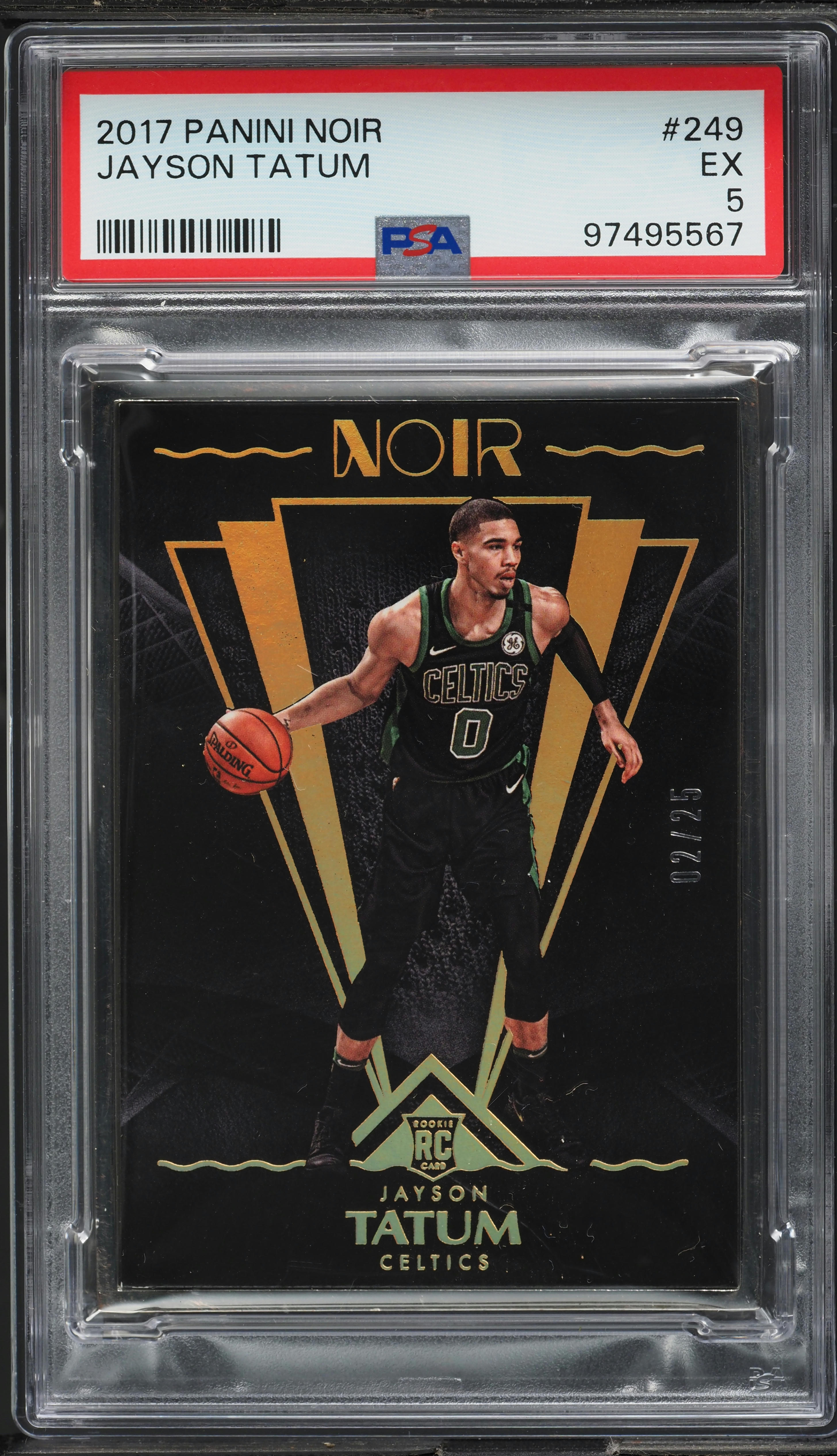 2017 Panini Noir Jayson Tatum ROOKIE /25 #249 PSA 5 EX on Fanatics