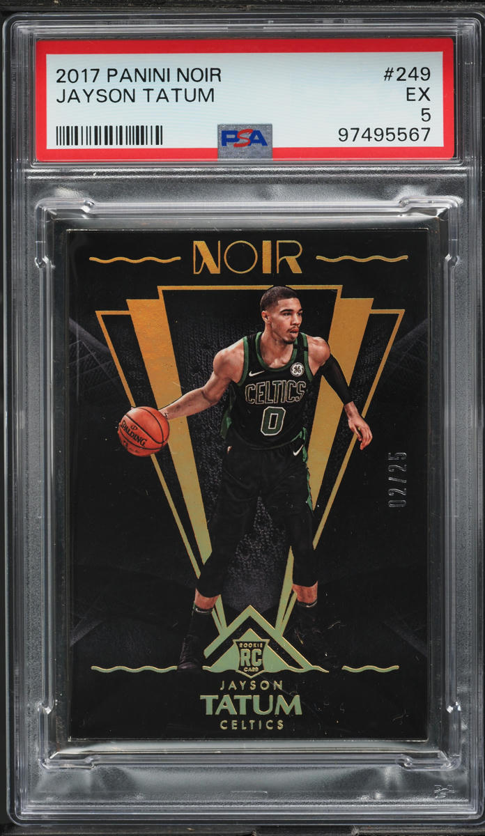 2017 Panini Noir Jayson Tatum ROOKIE /25 #249 PSA 5 EX