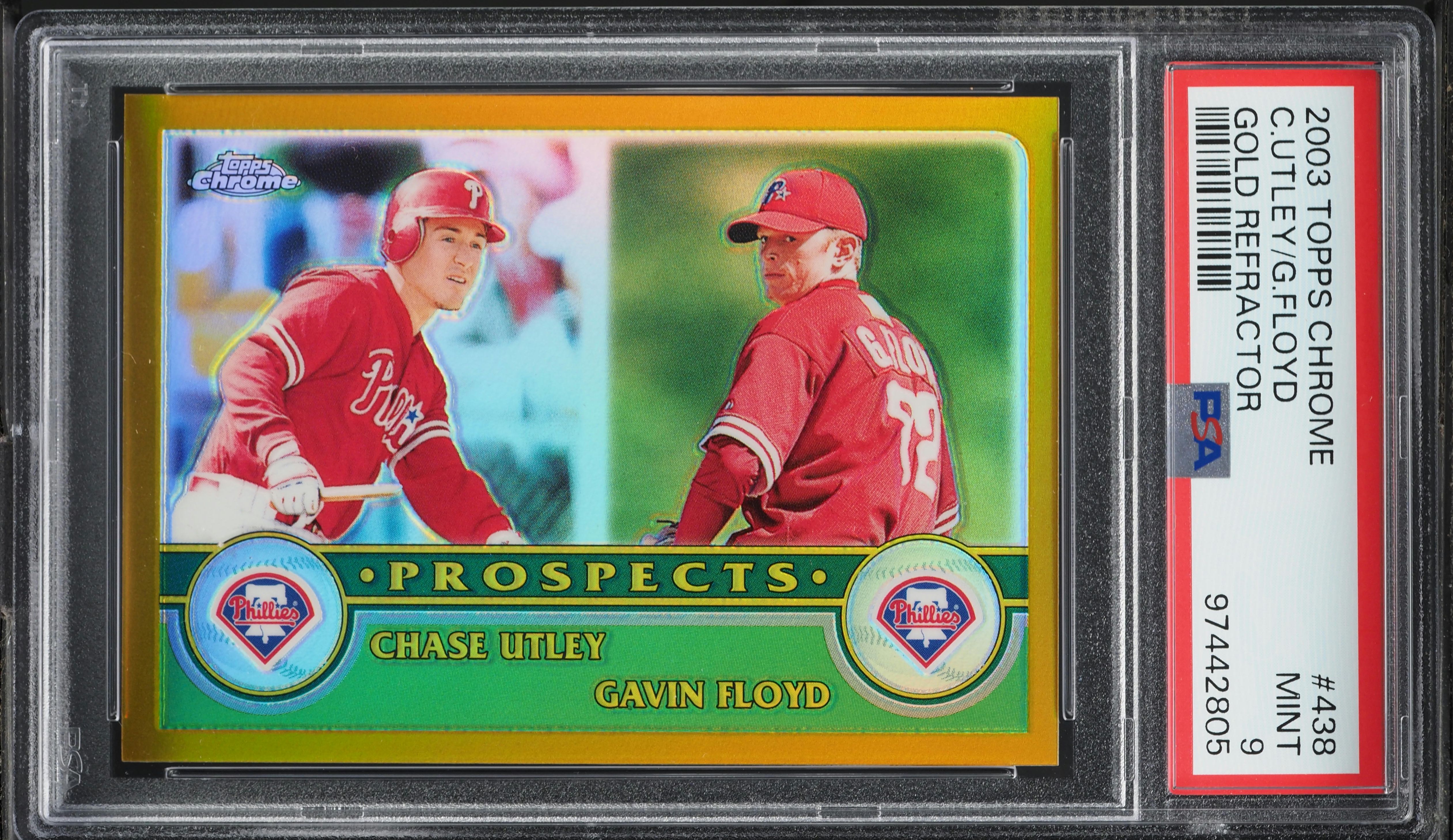 2003 Topps Chrome Gold Refractor Chase Utley Gavin Floyd ROOKIE 