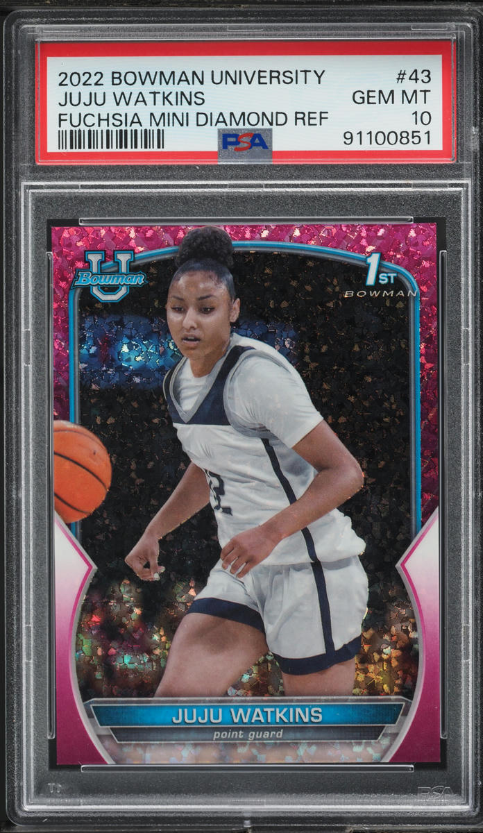 2022 Bowman Chrome U Fuchsia Mini-Diamond Juju Watkins ROOKIE /150 #43 PSA 10
