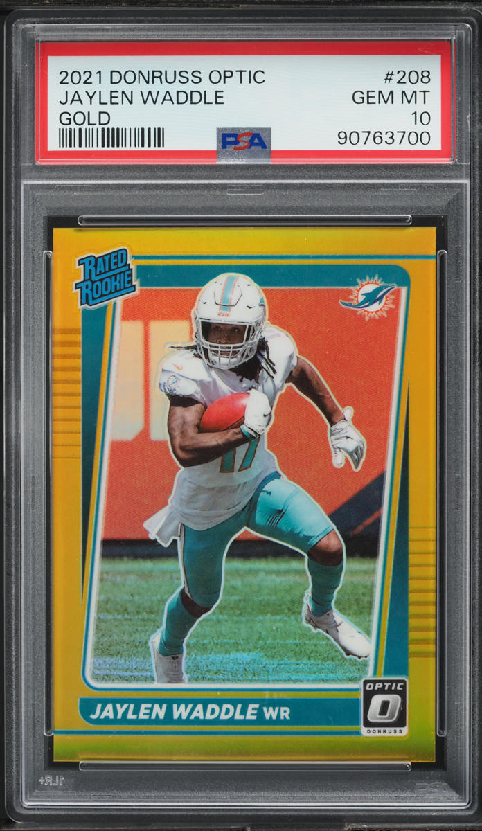 2021 Donruss Optic Gold Jaylen Waddle ROOKIE /10 #208 PSA 10 GEM MINT