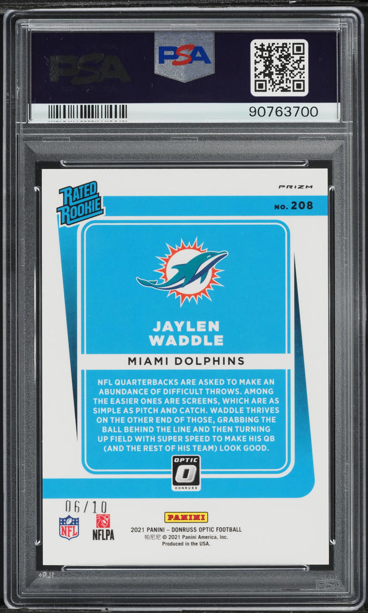 2021 Donruss Optic Gold Jaylen Waddle ROOKIE /10 #208 PSA 10 GEM MINT