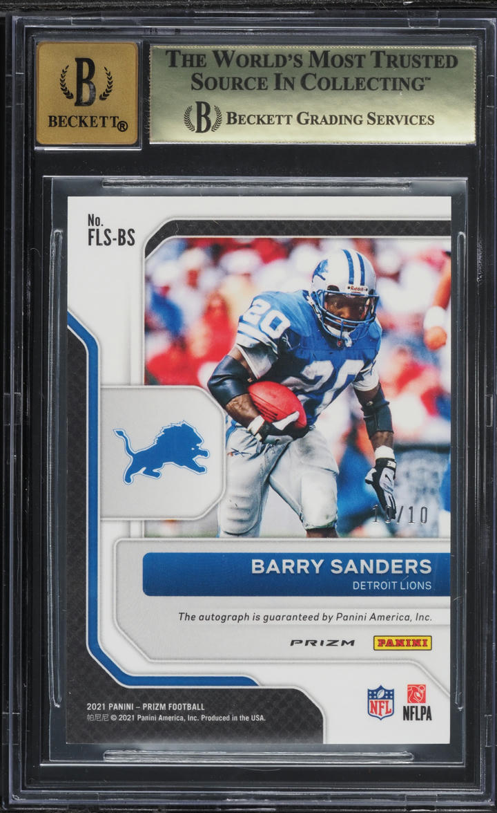 2021 Panini Prizm Franchise Legends Gold Barry Sanders AUTO 10/10 #11 BGS 10
