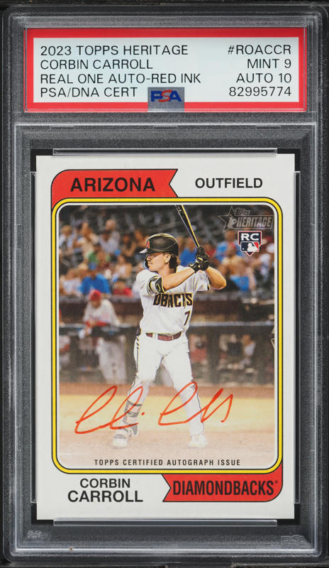 2023 Topps Heritage Real One Red Ink Corbin Carroll ROOKIE AUTO