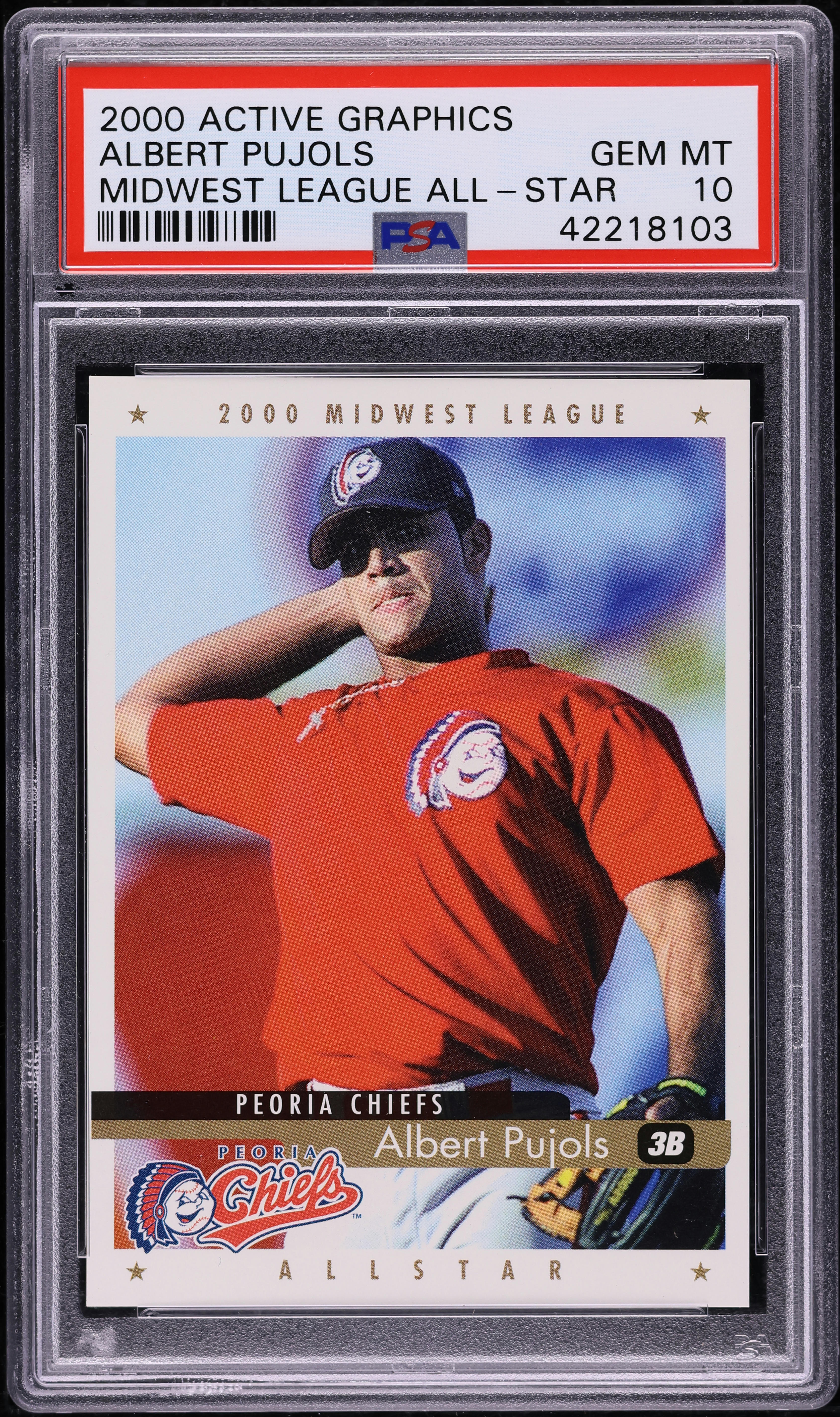 2000 Active Graphics Midwest League All-Star Albert Pujols ROOKIE