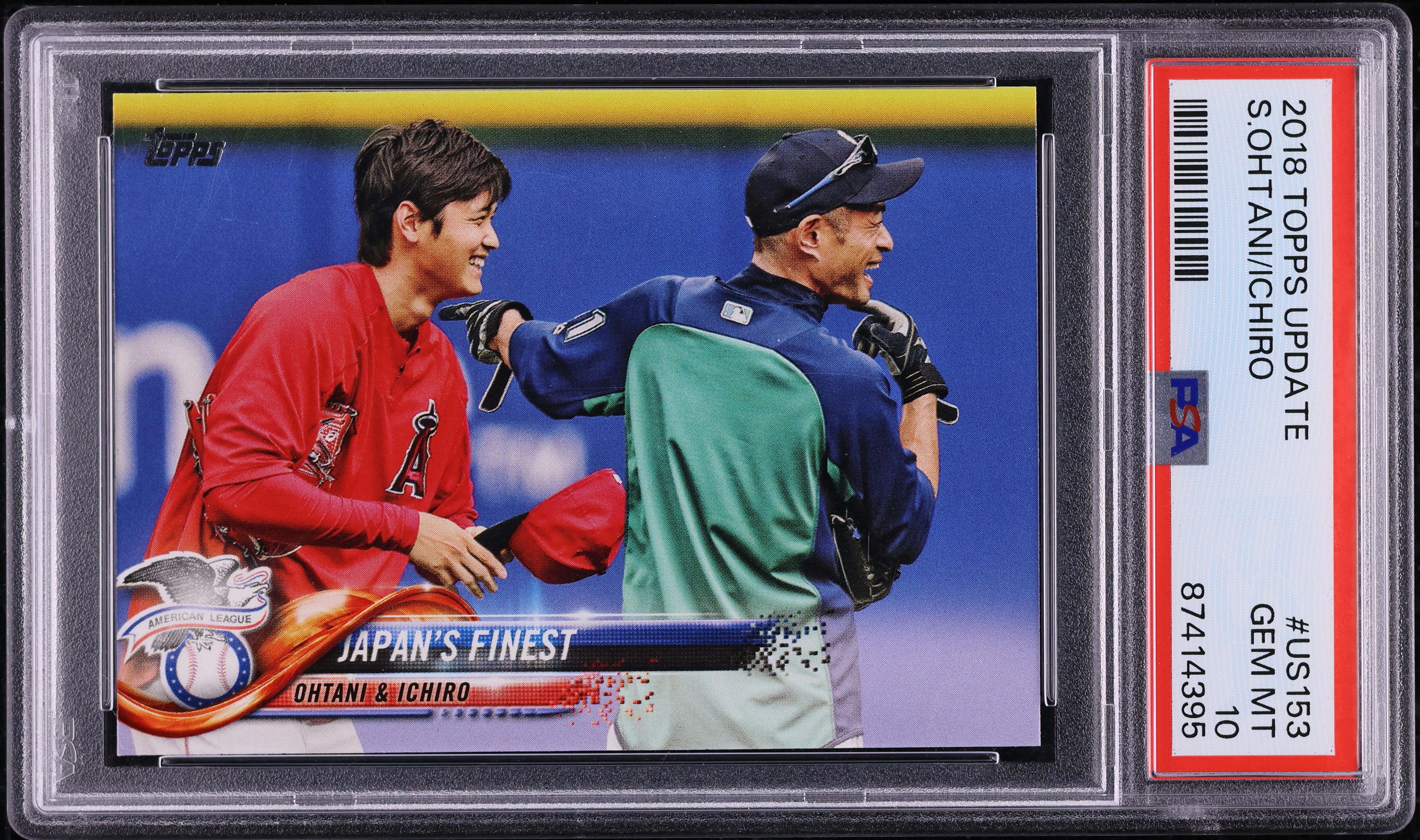 2018 Topps Update Ichiro Suzuki Shohei Ohtani ROOKIE #US153 PSA 10