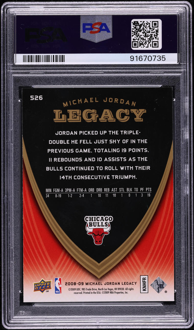 2008 Upper Deck Jordan Legacy Michael Jordan #526 PSA 8 NM-MT
