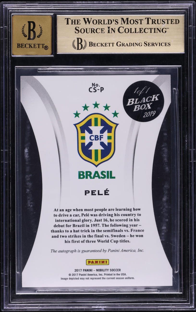 2017 Panini Nobility Crescent Black Box '19 Gold Pele AUTO 1/1 BGS 9.5 GEM MINT