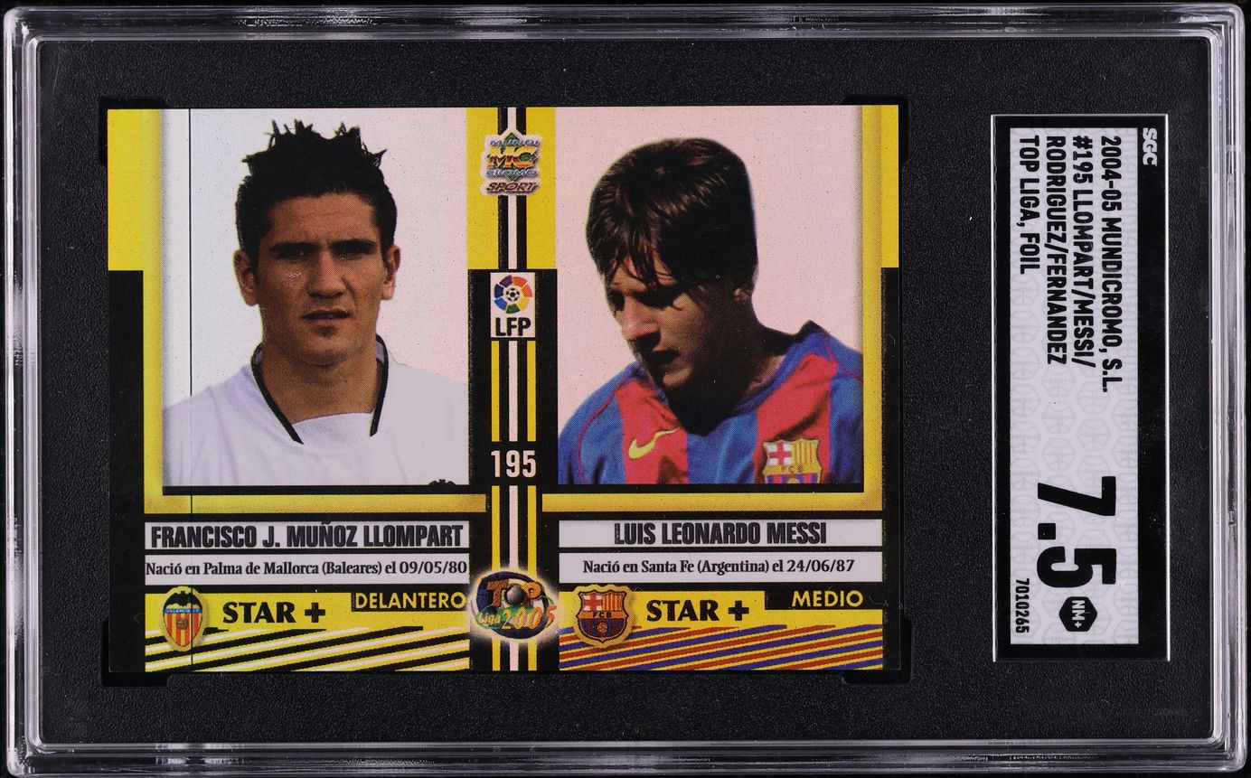 2004 Mundicromo Top Liga Lionel Messi ROOKIE #195 SGC 7.5 NRMT+