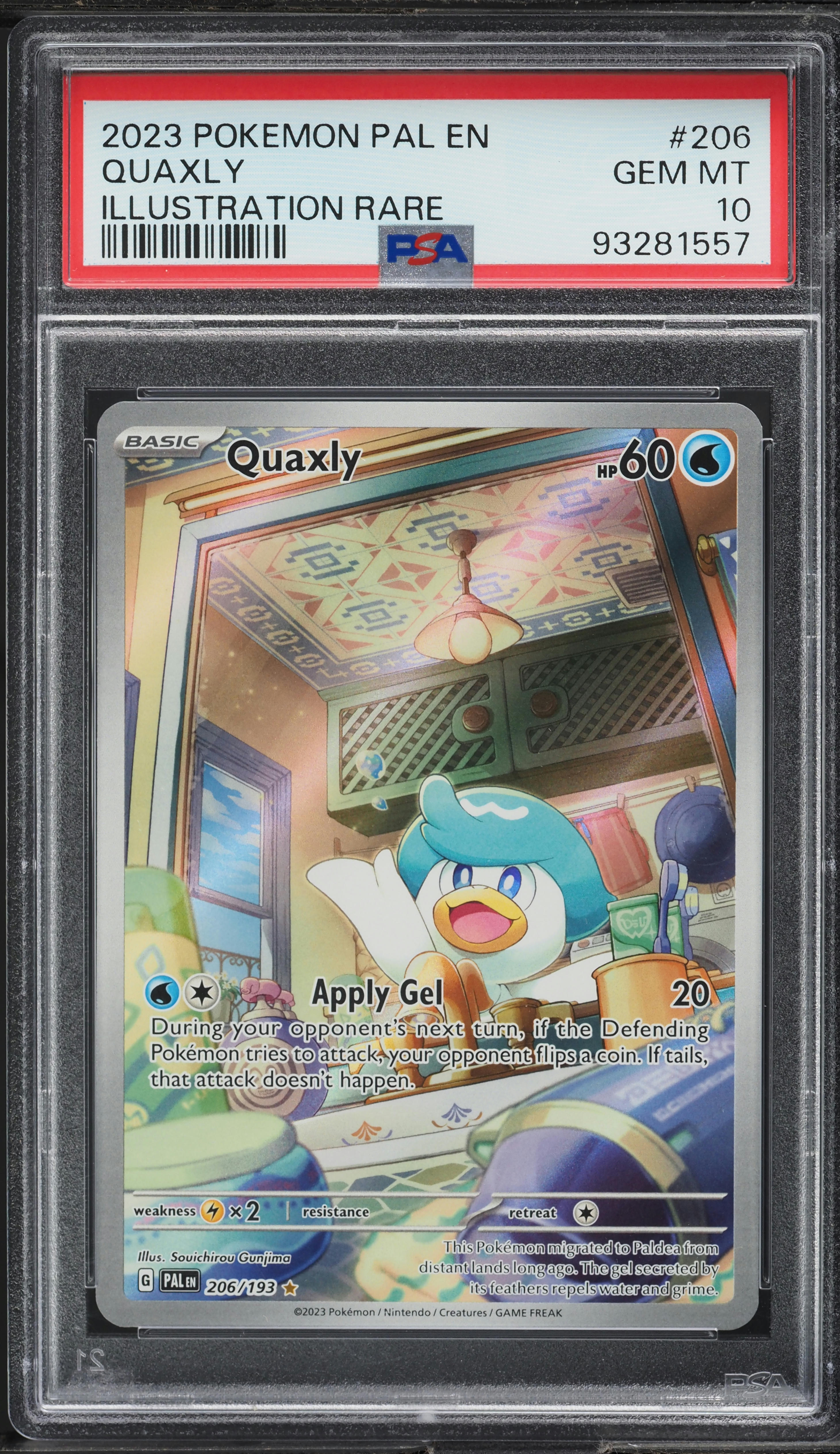 2023 Pokemon SV Paldea Evolved Illustration Rare Quaxly #206 PSA