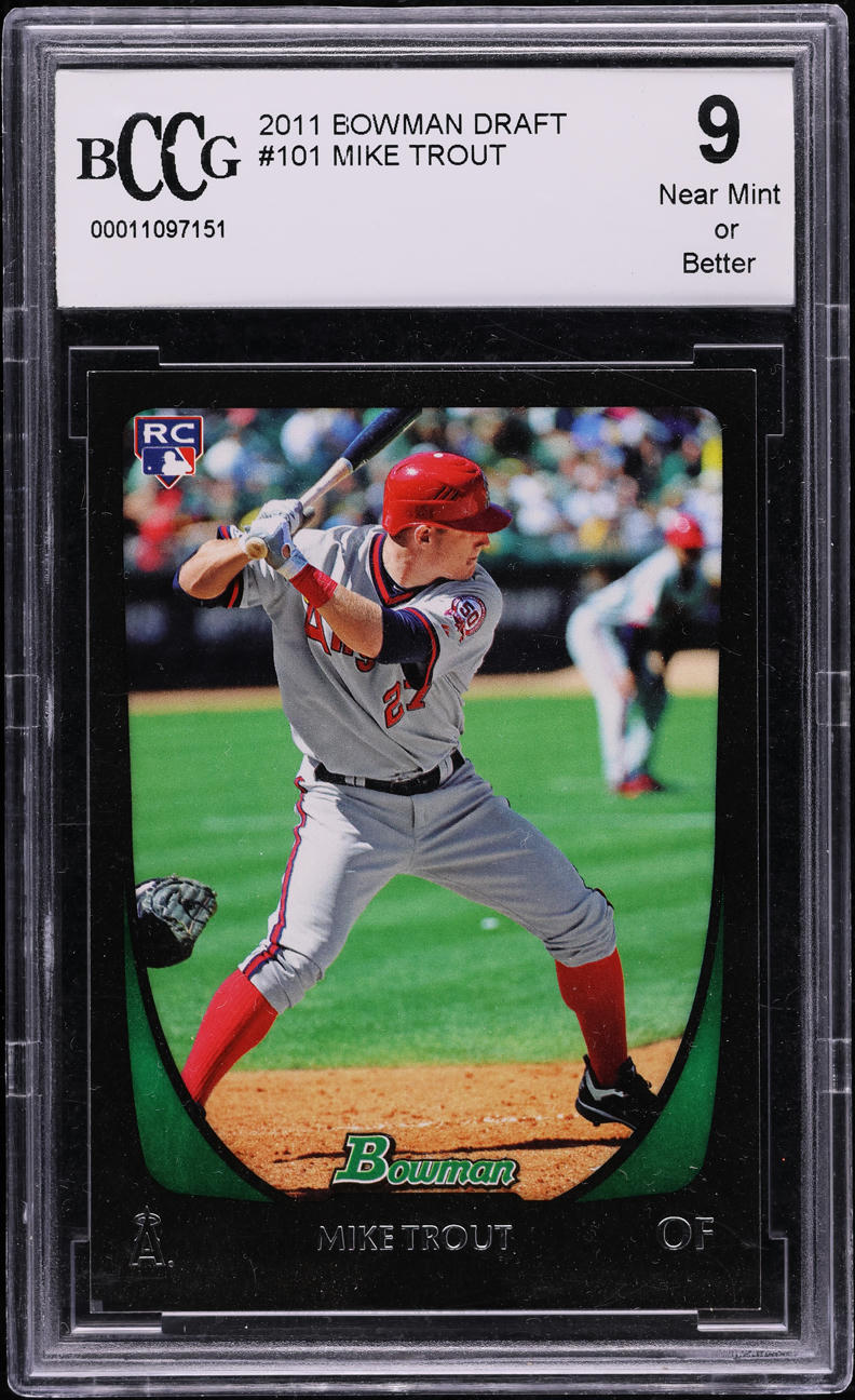 2011 Bowman Draft Mike Trout ROOKIE #101 BCCG 9