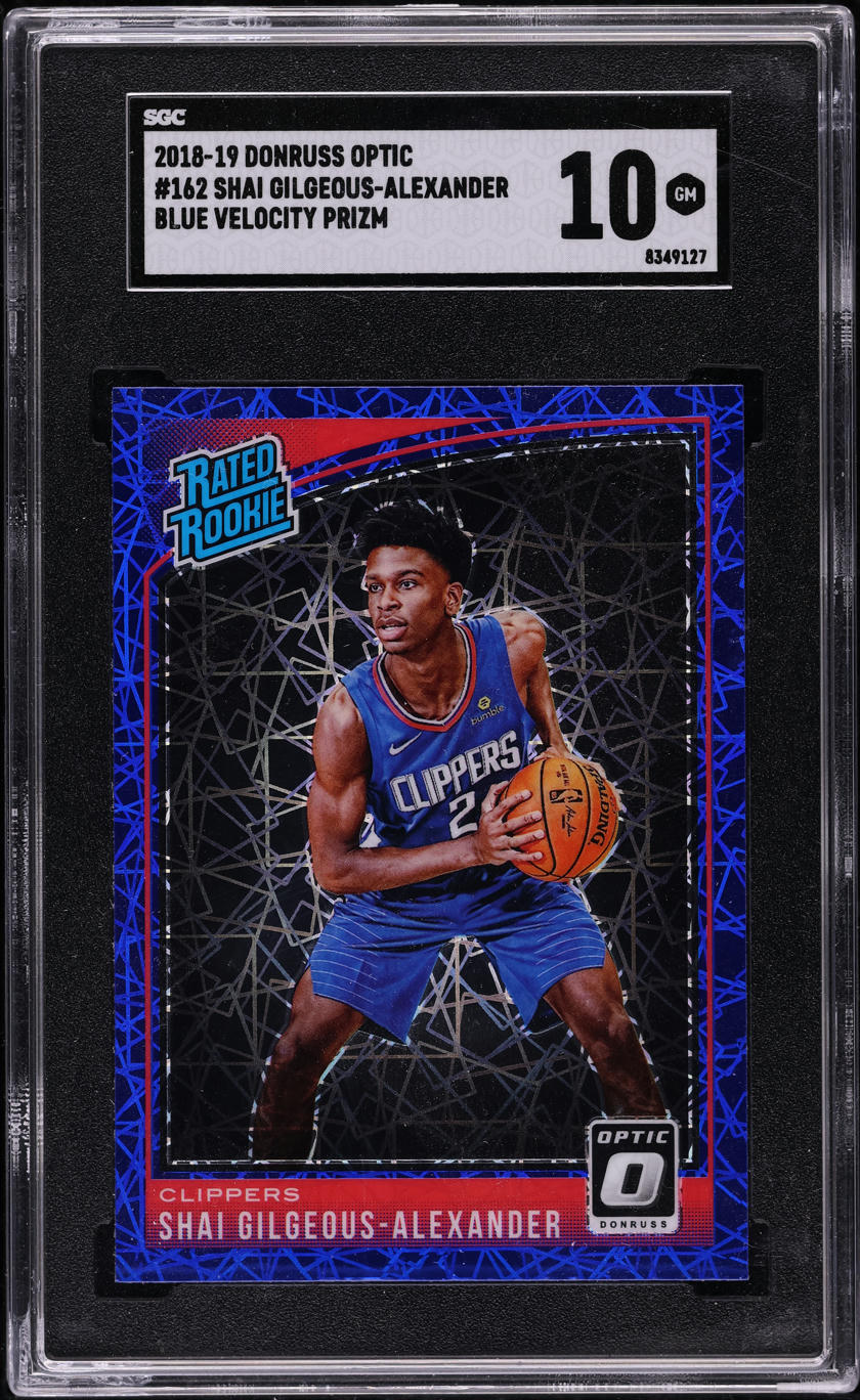 2018 Donruss Optic Blue Velocity Prizm Shai Gilgeous-Alexander RC #162 SGC 10