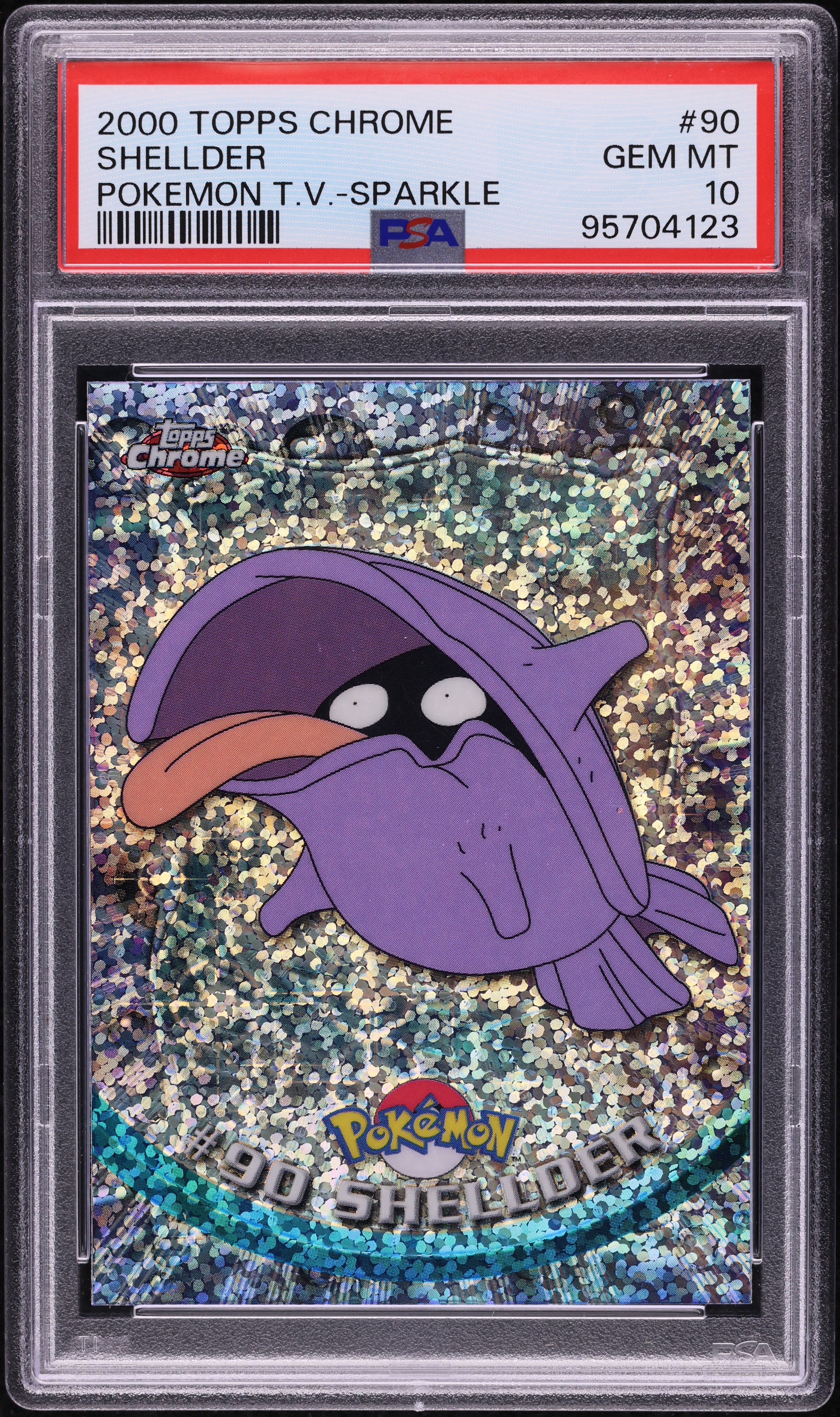 2000 Topps Chrome Pokemon Series 2 Sparkle Shellder #90 PSA 10 GEM