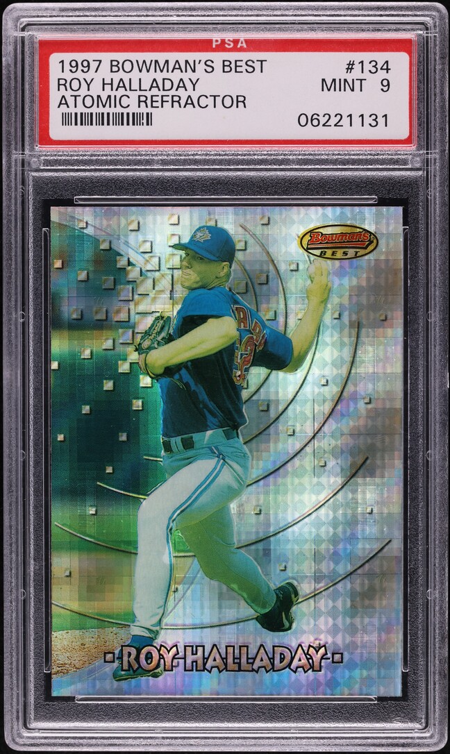 1997 Bowman's Best Atomic Refractor Roy Halladay ROOKIE #134 PSA 9 MINT