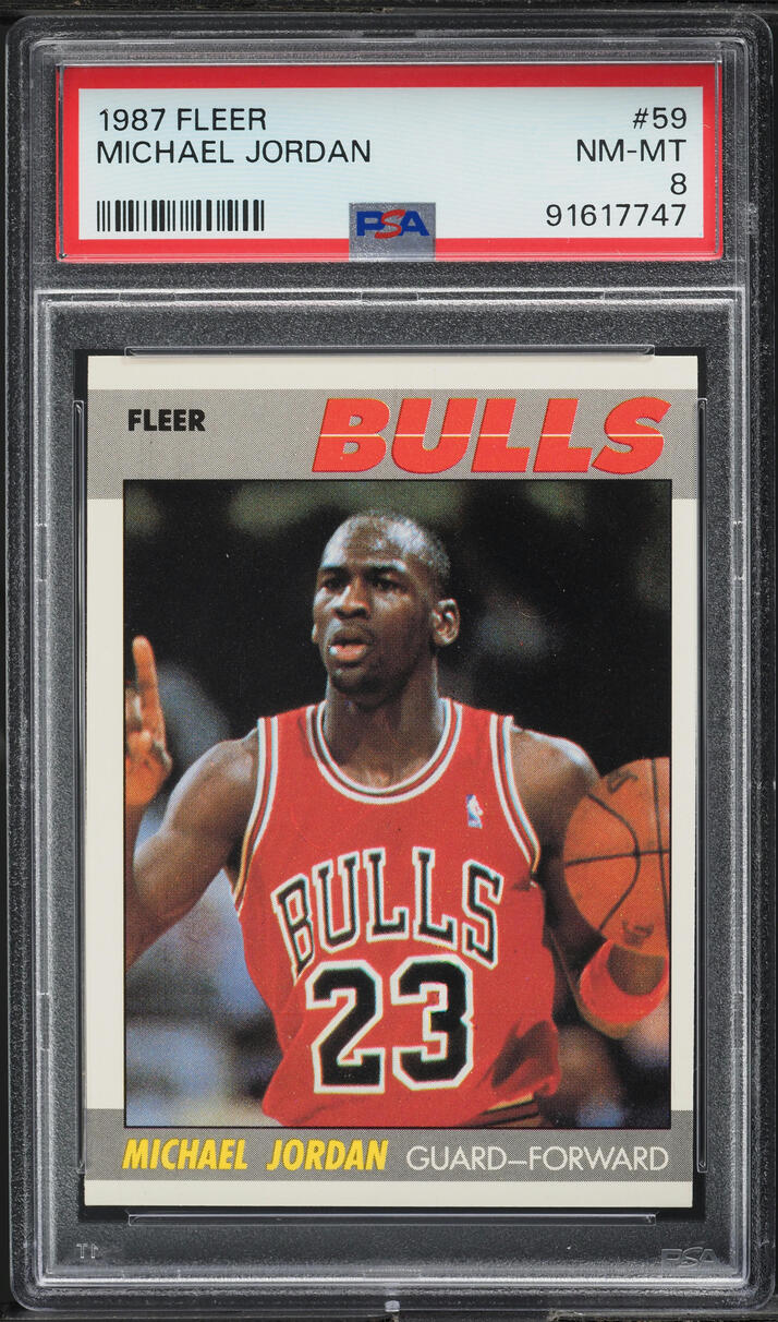 1987 Fleer Basketball Michael Jordan #59 PSA 8 NM-MT