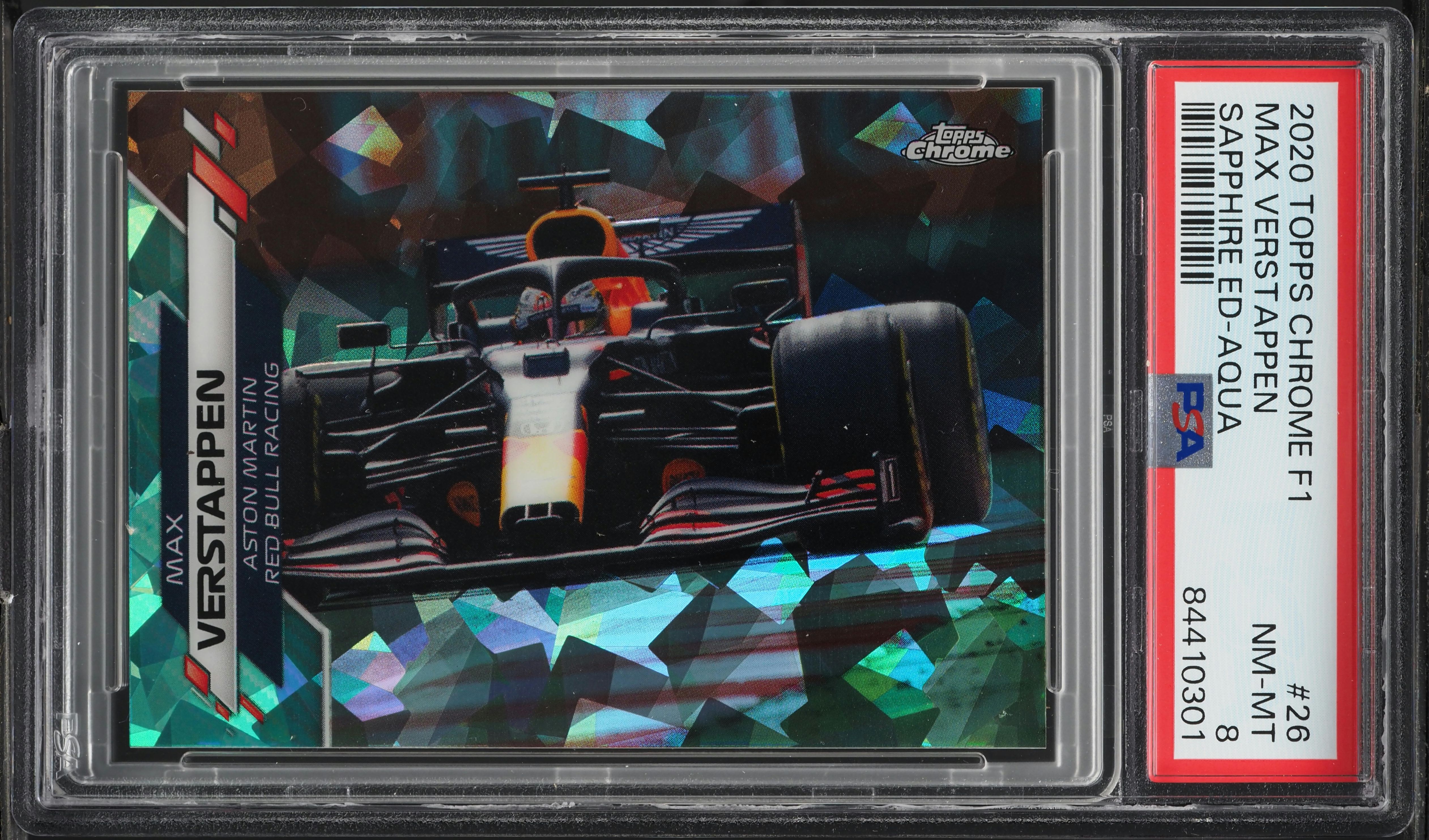 2020 Topps Chrome Formula 1 F1 Sapphire Aqua Max Verstappen /99