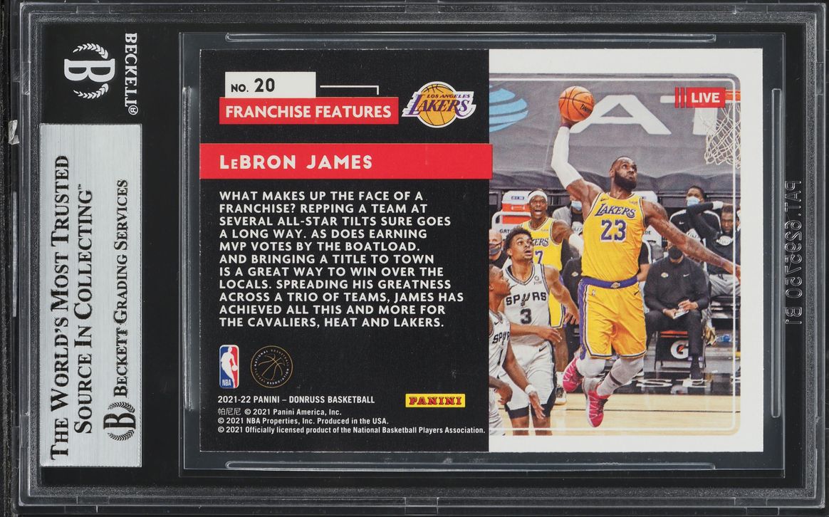 2021 Donruss Franchise Features LeBron James #20 BGS 9 MINT