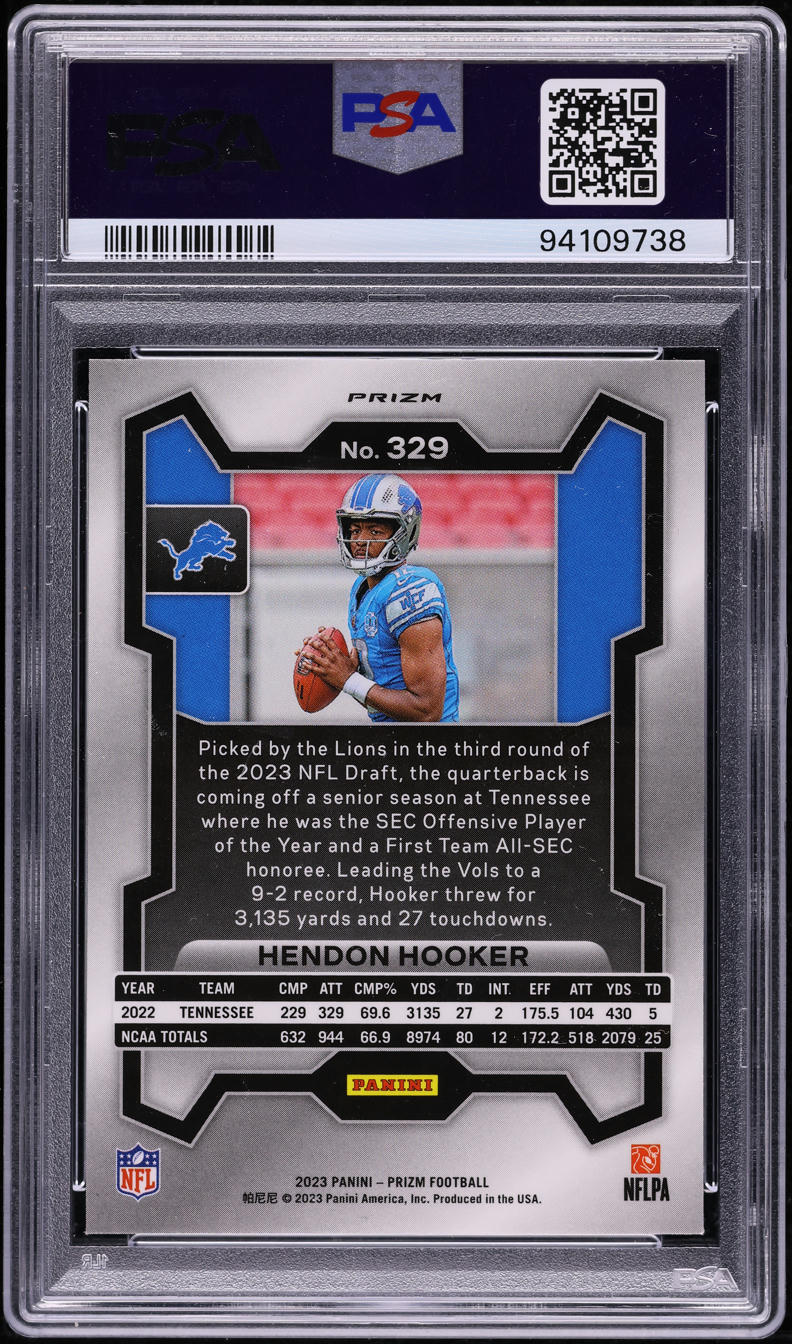 2023 Panini Prizm Black & White Checker Hendon Hooker ROOKIE #329