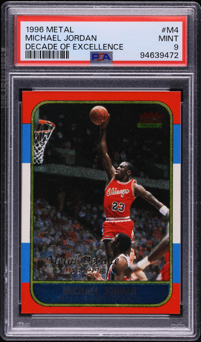 1996 Fleer Metal Decade Of Excellence '86 Michael Jordan #M4 PSA 9 MINT